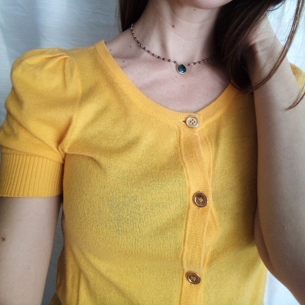 Yellow Juicy Couture Puff sleeved cardigan Small